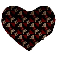 Oriental Dragon Motif Pattern Large 19  Premium Heart Shape Cushions from ArtsNow.com Front
