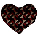 Oriental Dragon Motif Pattern Large 19  Premium Heart Shape Cushions