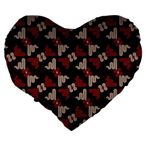 Oriental Dragon Motif Pattern Large 19  Premium Heart Shape Cushions from ArtsNow.com Back