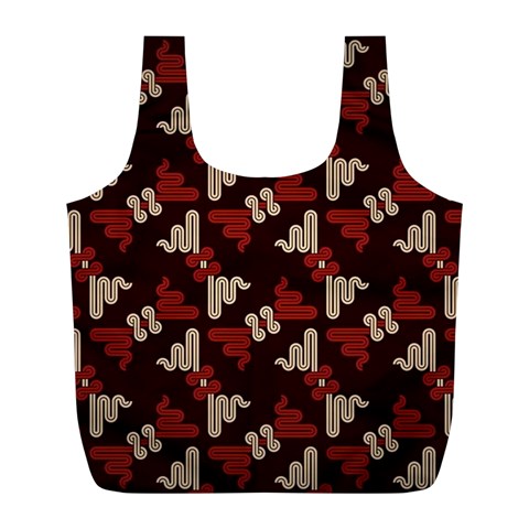 Oriental Dragon Motif Pattern Full Print Recycle Bag (L) from ArtsNow.com Front