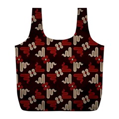 Oriental Dragon Motif Pattern Full Print Recycle Bag (L) from ArtsNow.com Front