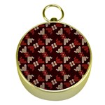 Oriental Dragon Motif Pattern Gold Compasses