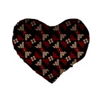 Oriental Dragon Motif Pattern Standard 16  Premium Flano Heart Shape Cushions