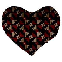 Oriental Dragon Motif Pattern Large 19  Premium Flano Heart Shape Cushions from ArtsNow.com Front