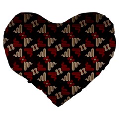 Oriental Dragon Motif Pattern Large 19  Premium Flano Heart Shape Cushions from ArtsNow.com Back