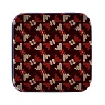Oriental Dragon Motif Pattern Square Metal Box (Black)
