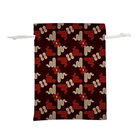 Oriental Dragon Motif Pattern Lightweight Drawstring Pouch (L) from ArtsNow.com Front
