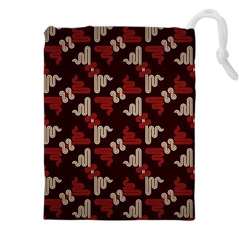 Oriental Dragon Motif Pattern Drawstring Pouch (5XL) from ArtsNow.com Front