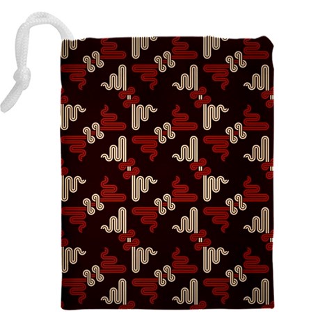 Oriental Dragon Motif Pattern Drawstring Pouch (5XL) from ArtsNow.com Back