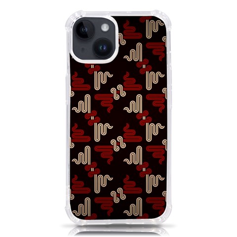 Oriental Dragon Motif Pattern iPhone 14 TPU UV Print Case from ArtsNow.com Front