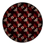 Oriental Dragon Motif Pattern Round Glass Fridge Magnet (4 pack)