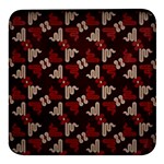Oriental Dragon Motif Pattern Square Glass Fridge Magnet (4 pack)