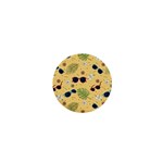 Seamless Pattern Of Sunglasses Tropical Leaves And Flowers 1  Mini Buttons