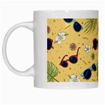 Seamless Pattern Of Sunglasses Tropical Leaves And Flowers White Mug