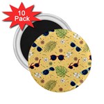Seamless Pattern Of Sunglasses Tropical Leaves And Flowers 2.25  Magnets (10 pack) 