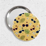 Seamless Pattern Of Sunglasses Tropical Leaves And Flowers 2.25  Handbag Mirrors