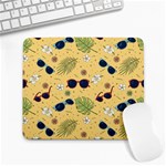 Seamless Pattern Of Sunglasses Tropical Leaves And Flowers Large Mousepad
