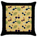 Seamless Pattern Of Sunglasses Tropical Leaves And Flowers Throw Pillow Case (Black)