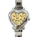Seamless Pattern Of Sunglasses Tropical Leaves And Flowers Heart Italian Charm Watch