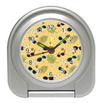 Seamless Pattern Of Sunglasses Tropical Leaves And Flowers Travel Alarm Clock