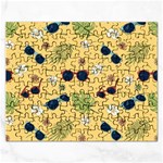 Seamless Pattern Of Sunglasses Tropical Leaves And Flowers Rectangular Jigsaw Puzzl