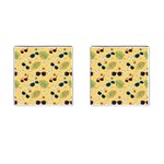 Seamless Pattern Of Sunglasses Tropical Leaves And Flowers Cufflinks (Square)