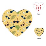 Seamless Pattern Of Sunglasses Tropical Leaves And Flowers Playing Cards Single Design (Heart)