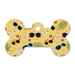 Seamless Pattern Of Sunglasses Tropical Leaves And Flowers Dog Tag Bone (Two Sides)