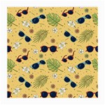 Seamless Pattern Of Sunglasses Tropical Leaves And Flowers Medium Glasses Cloth (2 Sides)