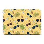 Seamless Pattern Of Sunglasses Tropical Leaves And Flowers Small Doormat