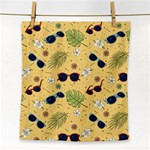 Seamless Pattern Of Sunglasses Tropical Leaves And Flowers Face Towel