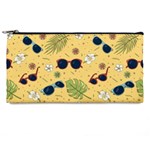 Seamless Pattern Of Sunglasses Tropical Leaves And Flowers Pencil Case