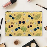 Seamless Pattern Of Sunglasses Tropical Leaves And Flowers Cosmetic Bag (Large)