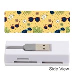 Seamless Pattern Of Sunglasses Tropical Leaves And Flowers Memory Card Reader (Stick)