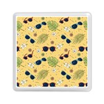 Seamless Pattern Of Sunglasses Tropical Leaves And Flowers Memory Card Reader (Square)