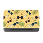 Seamless Pattern Of Sunglasses Tropical Leaves And Flowers Memory Card Reader with CF