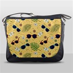 Seamless Pattern Of Sunglasses Tropical Leaves And Flowers Messenger Bag