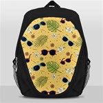 Seamless Pattern Of Sunglasses Tropical Leaves And Flowers Backpack Bag