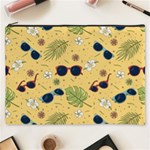 Seamless Pattern Of Sunglasses Tropical Leaves And Flowers Cosmetic Bag (XXXL)