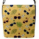 Seamless Pattern Of Sunglasses Tropical Leaves And Flowers Flap Closure Messenger Bag (S)