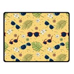 Seamless Pattern Of Sunglasses Tropical Leaves And Flowers Two Sides Fleece Blanket (Small)