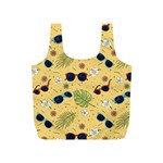 Seamless Pattern Of Sunglasses Tropical Leaves And Flowers Full Print Recycle Bag (S)