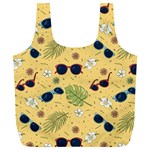 Seamless Pattern Of Sunglasses Tropical Leaves And Flowers Full Print Recycle Bag (XL)