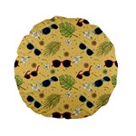 Seamless Pattern Of Sunglasses Tropical Leaves And Flowers Standard 15  Premium Flano Round Cushions