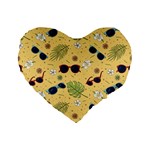 Seamless Pattern Of Sunglasses Tropical Leaves And Flowers Standard 16  Premium Flano Heart Shape Cushions