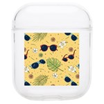 Seamless Pattern Of Sunglasses Tropical Leaves And Flowers AirPods 1/2 Case