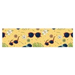 Seamless Pattern Of Sunglasses Tropical Leaves And Flowers Oblong Satin Scarf (16  x 60 )