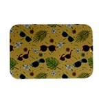 Seamless Pattern Of Sunglasses Tropical Leaves And Flowers Open Lid Metal Box (Silver)  
