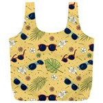 Seamless Pattern Of Sunglasses Tropical Leaves And Flowers Full Print Recycle Bag (XXL)