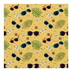 Seamless Pattern Of Sunglasses Tropical Leaves And Flowers Banner and Sign 3  x 3 